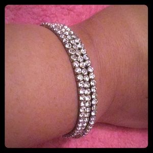 Crystal Coil Bracelet, Three Strands that Stretch
